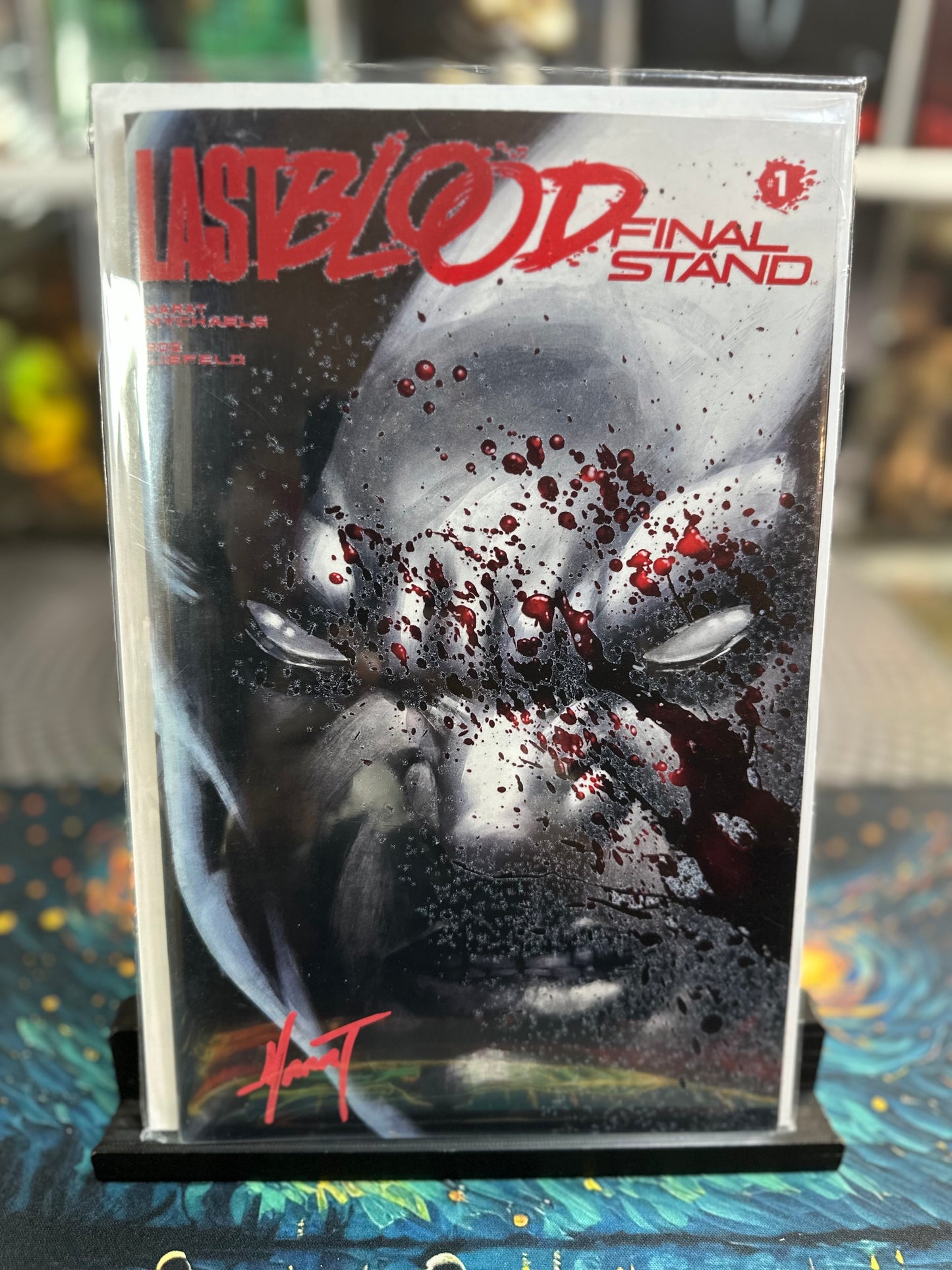 Last Blood Final Stand #1 Rare Bloody Acetate Variant Signed By Marat Mychaels