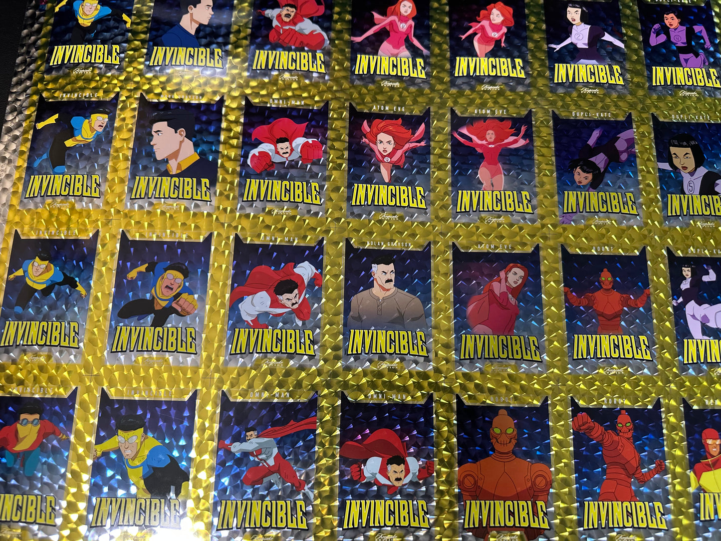 Invincible Gold Swirl 1/1 Uncut Sheet With COA