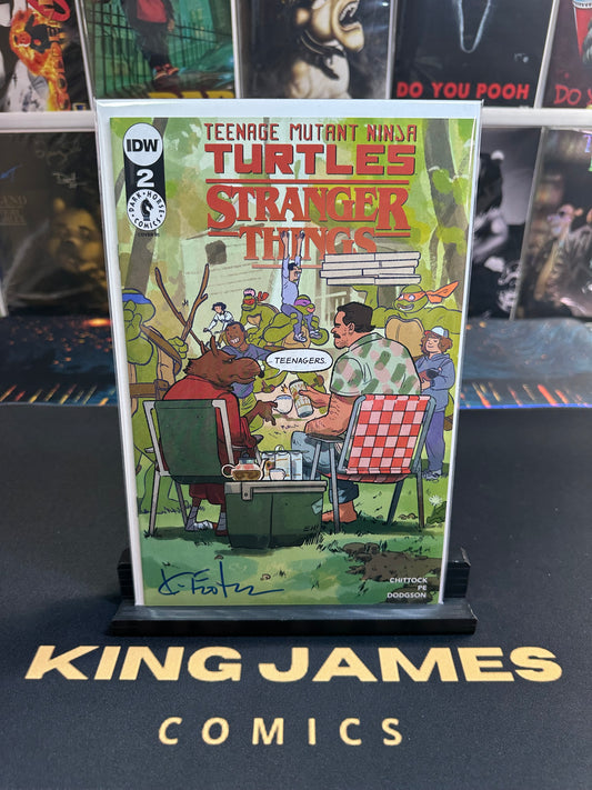 Teenage Mutant Ninja Turtles Stranger Things #2 1:250 Ratio Signed By Kevin Eastman