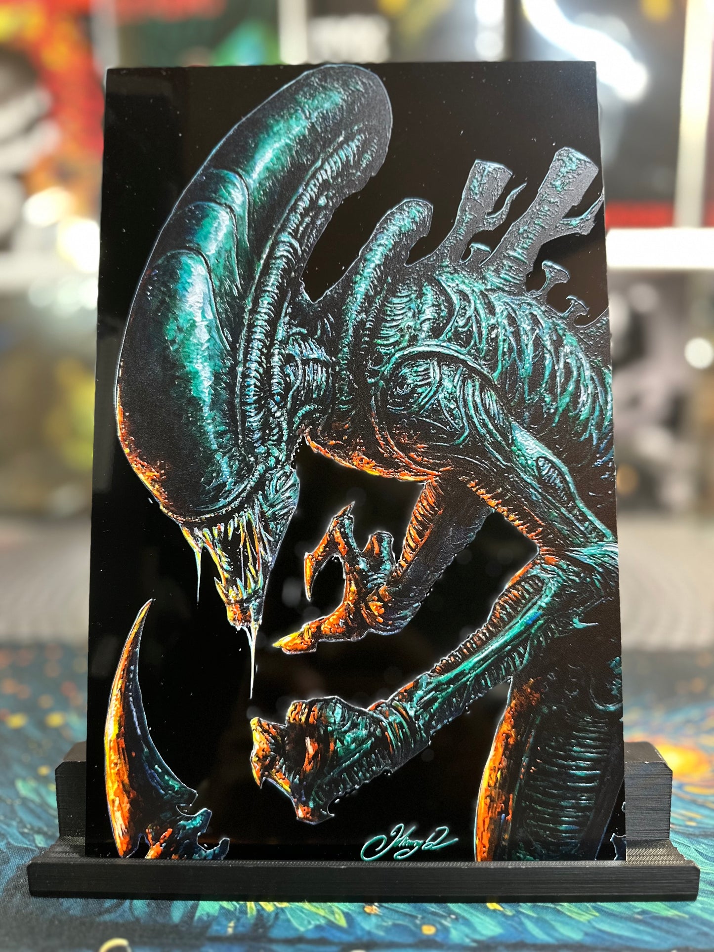 Alien Xenomorph Piano Embossed Metal Johnny Desjardins NYCC Exclusive LTD To 10