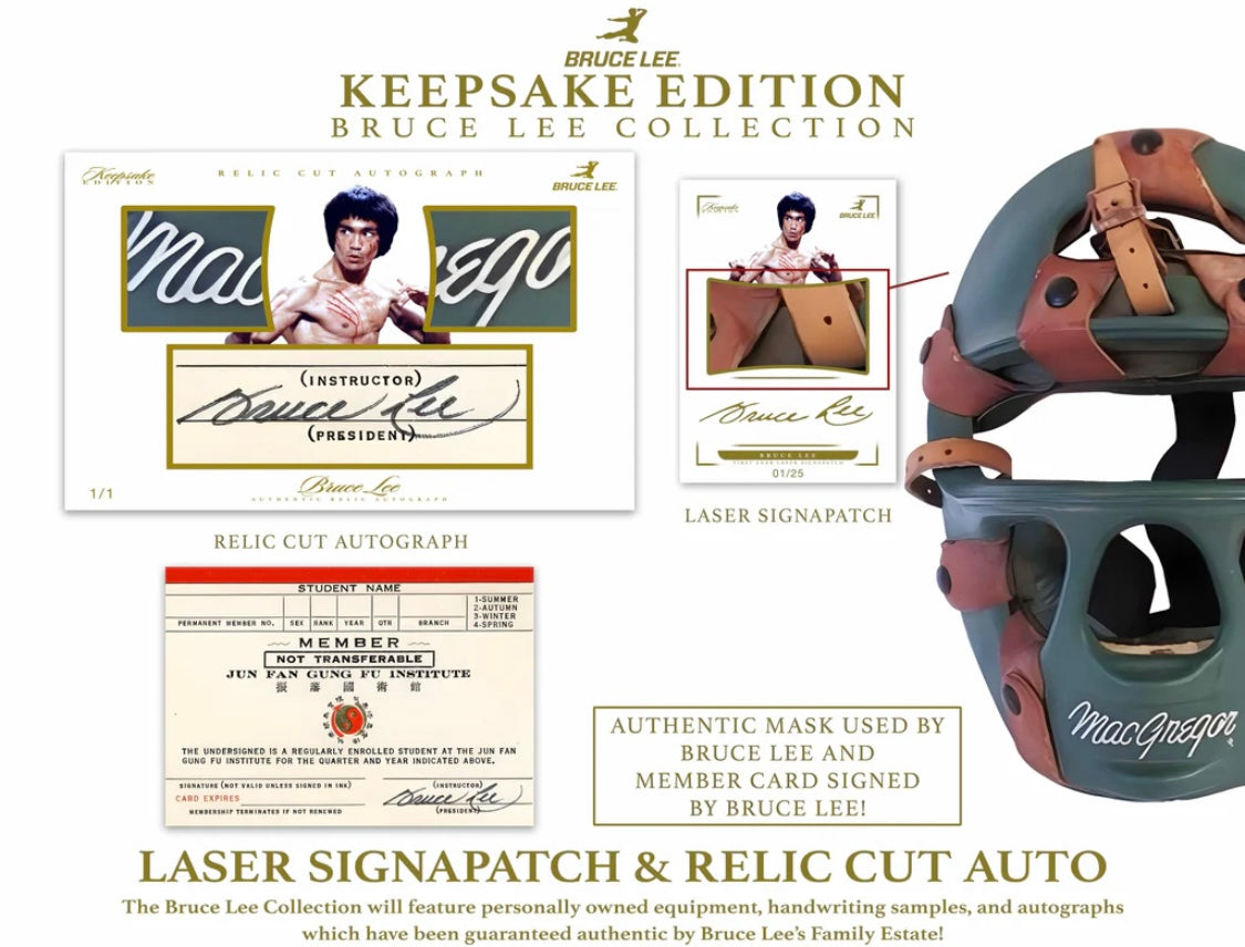Keepsake Edition Bruce Lee Laser Signature Rare Used Training Helmet Strap Relic